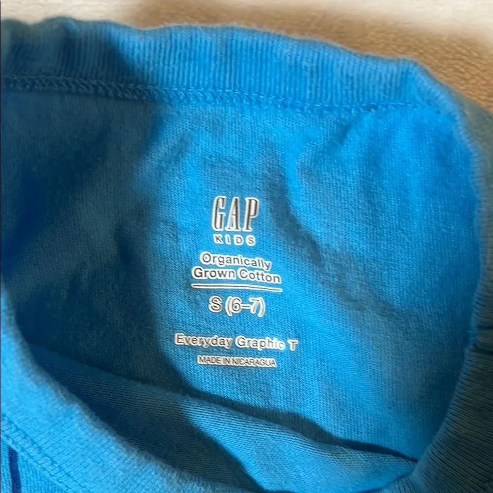 GAP Kids Blue Basketball Graphic Short Sleeve T-Shirt Size S 6–7